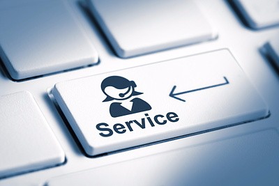 Keyboard key symbolizing customer service
