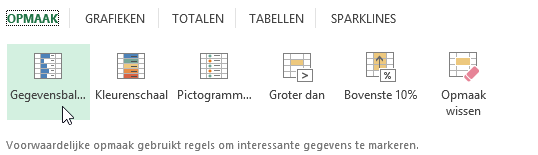 Excel conditional formatting options menu in Dutch.